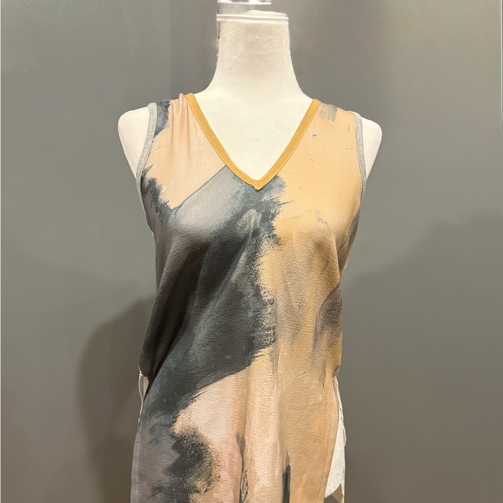 *PRE-OWNED* Zara Women's Size S Watercolor Sleeveless V-Neck Blouse